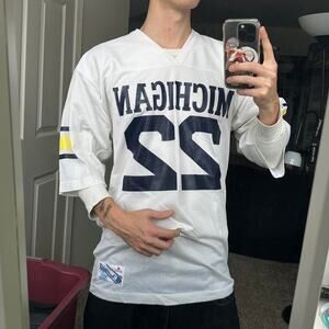 Vintage 80s Champiom UofM University of Michigan Football Jersey Top